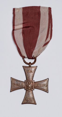 Krzyż Walecznych ze wstążką, nr 18923 nadany powstańcowi wielkopolskiemu Józefowi Kozaneckiemu (ur. 